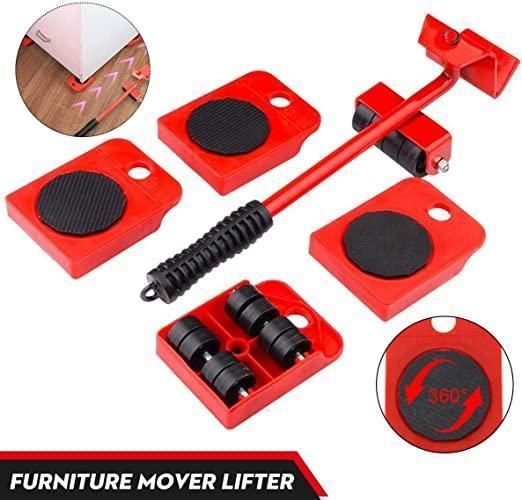 Furniture Lifter & Moving Tool Set | Heavy Duty Rotatable Furniture Mover with 4 Wheels & Lifter Bar