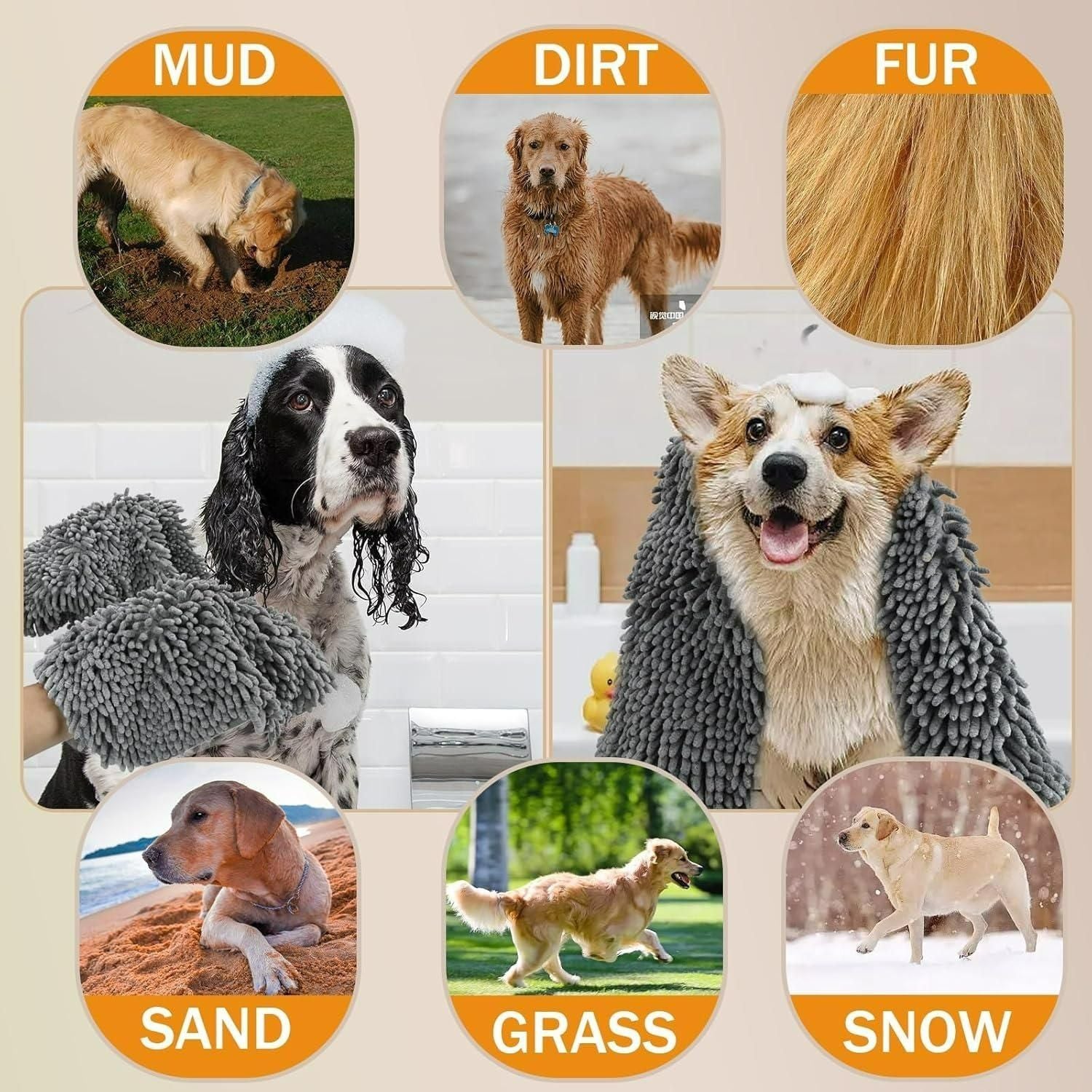Ultra Absorbent Microfiber Pet Towel | Quick-Dry Grooming Towel for Dogs & Cats