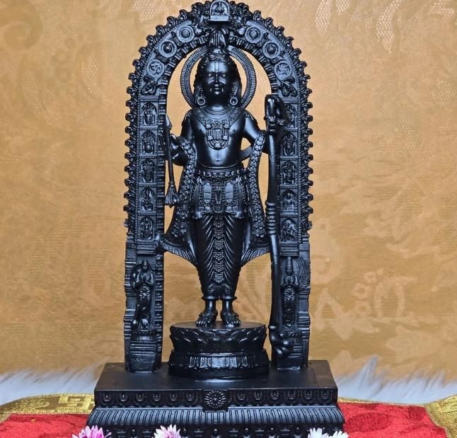 Ram Lalla Ayodhya Mandir Idol | Handcrafted Lord Rama Statue for Home Temple & Spiritual Décor