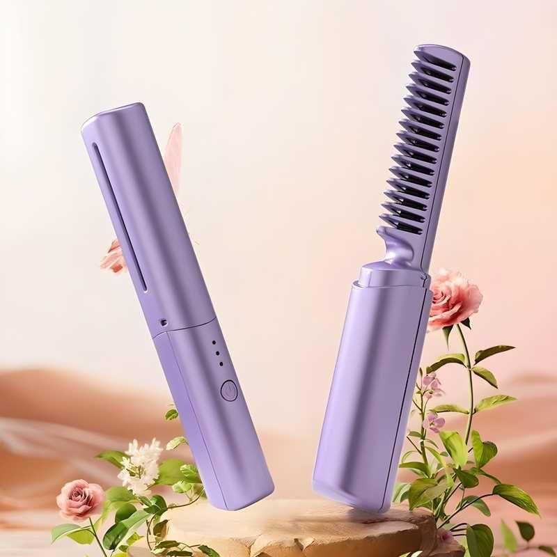 Rechargeable Portable Hair Straightener | Cordless Styling Tool with Adjustable Temperature for Travel and Home Use